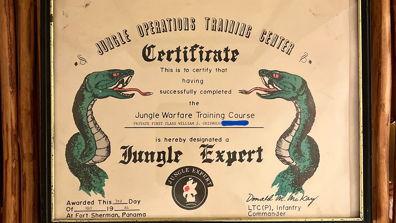 Jungle Operations Training Center Certificate