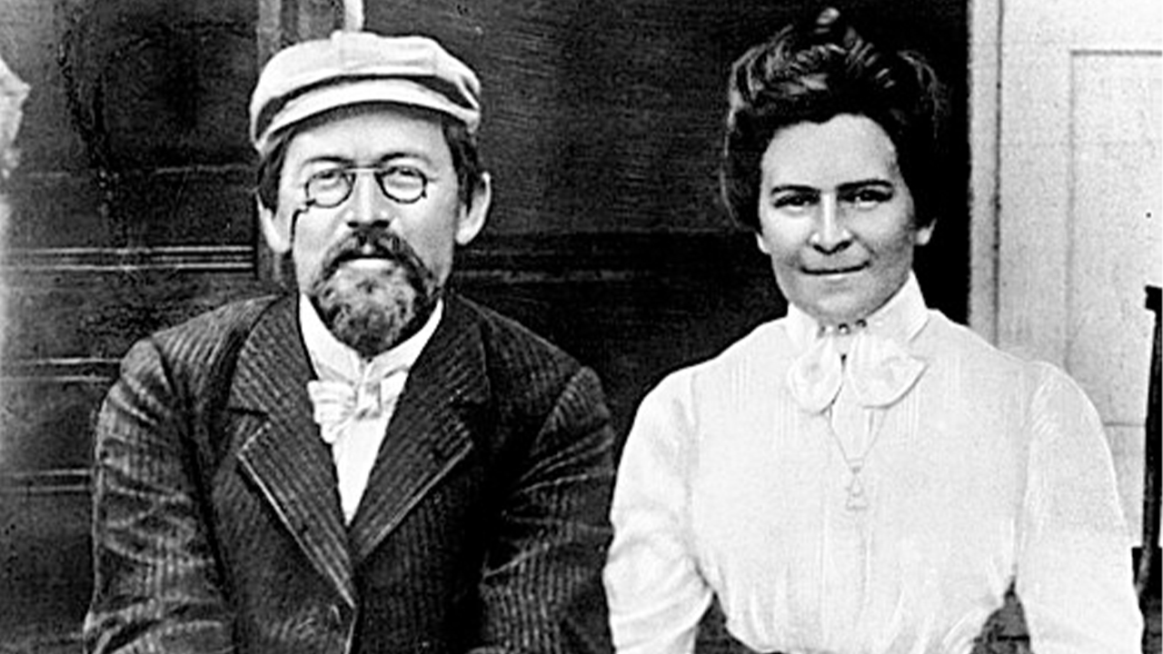 Anton Chekhov & Olga Knipper in 1901, in a photo purportedly marking their honeymoon.