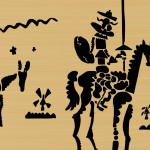 Schematic representation of Don Quixote and his squire