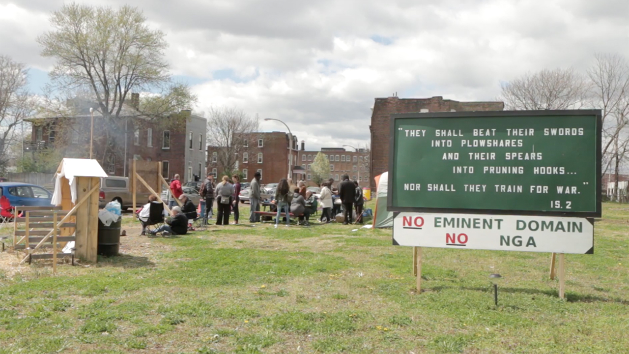 A construction company begins moving the house of Charlsetta Taylor out of  an area that will be used to construct the new National  Geospatial-Intelligence Agency (NGA) in St. Louis on February 15